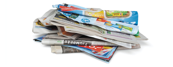 Læste aviser - pap og papir affald
