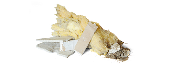 Asbestaffald tagplader isoleringsaffald